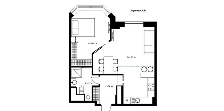 Перепланировка "однокомнатной"