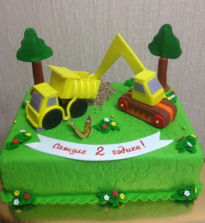 самосвал с экскаватором