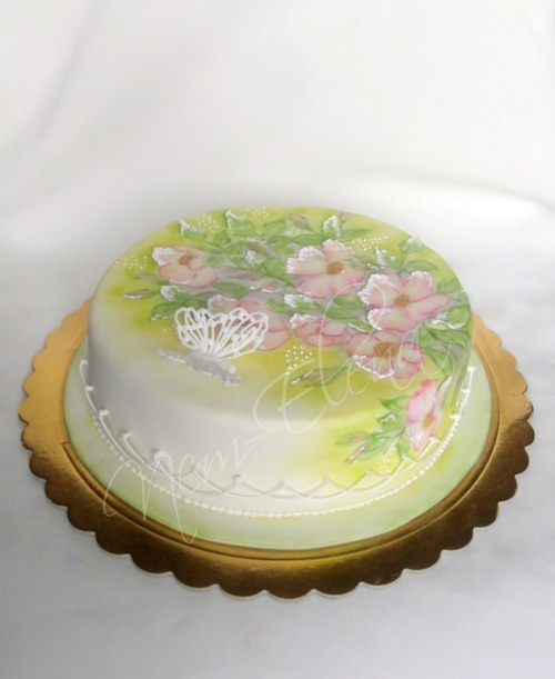 Торт с росписью.