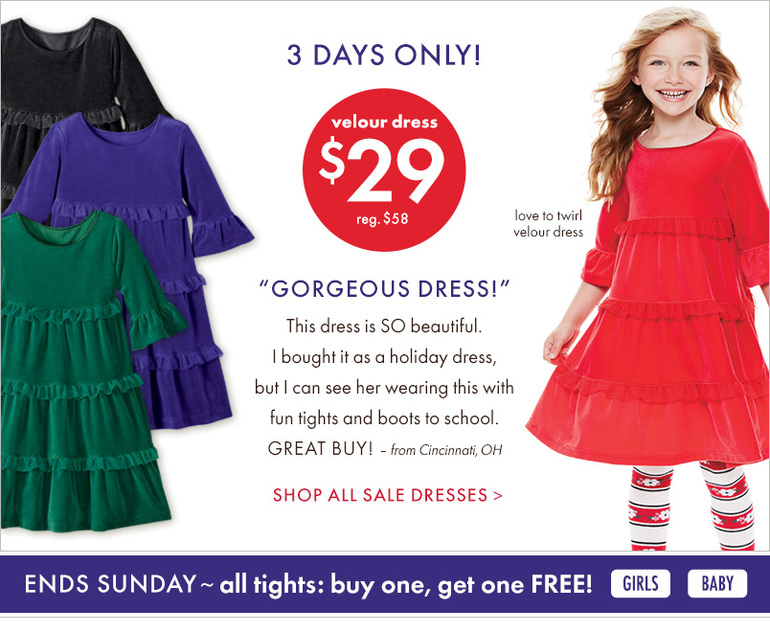 Только 3 дня 50% скидка на велюровые платья в Hanna Andersson !!!