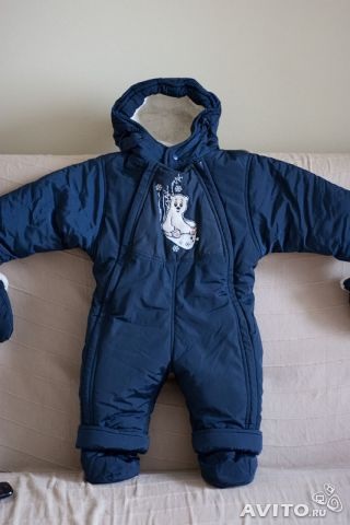 Комбинезон на натуральной овчине bimbo. Размер74/4. 1000 руб