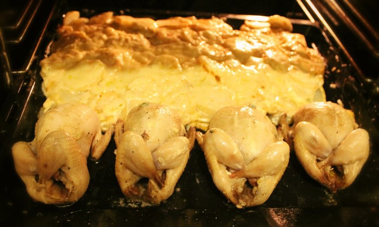 В меню сегодня перепёлки и борщец :)