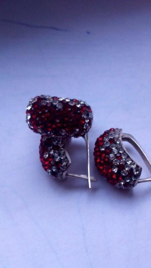 Серебряный комплект сережки + кольцо