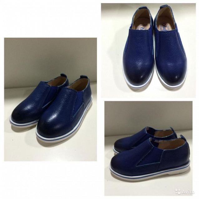 Кожаные лоферы новые 32 размер