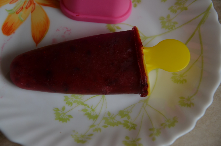 Ягодное мороженное из клюквы и черной смородины..