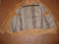 Коричневая кожаная курта/пиджак Hugo Boss Orange