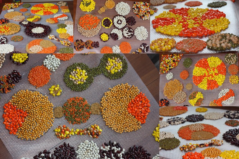 Массажный коврик из бобовых и камешков своими руками