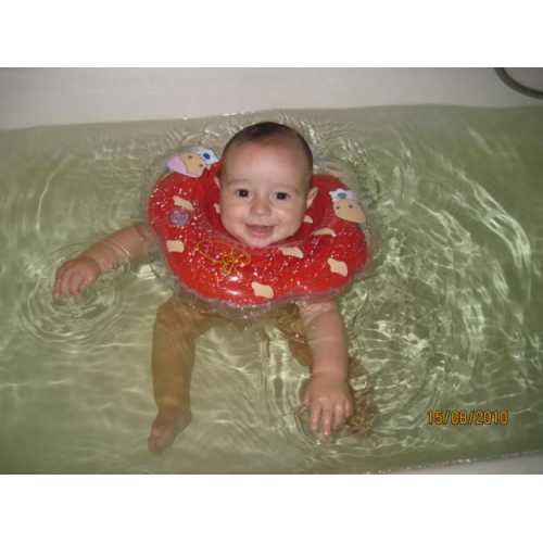 Круг для купания на шею Baby Swimmer прозрачный с погремушками (новый в коробке)