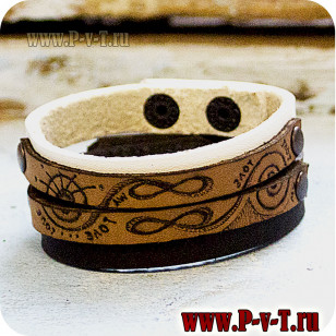 Парные браслеты из натуральной кожи с любым словом