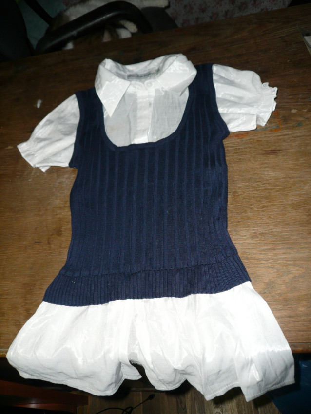 Кофточка-обманка трикотаж+шелк. XS 164