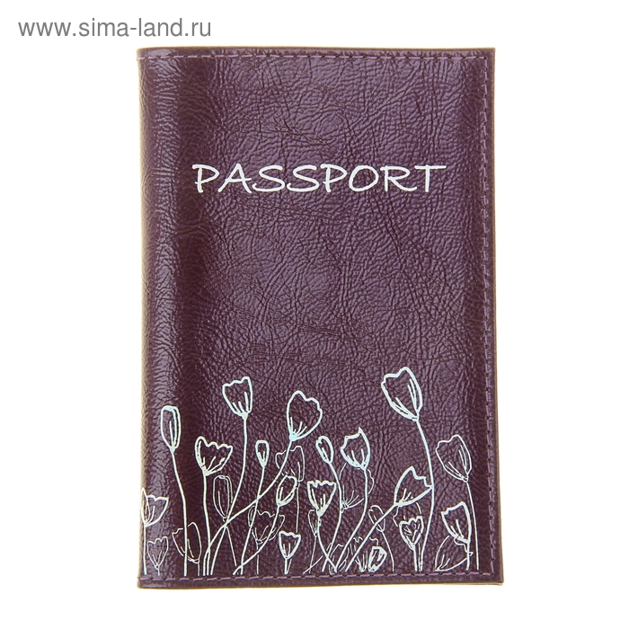 Обложка для паспорта, кожа, глянцевая, фиолетовая