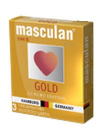 Презервативы Masculan Ultra Gold с золотым напылением и аром