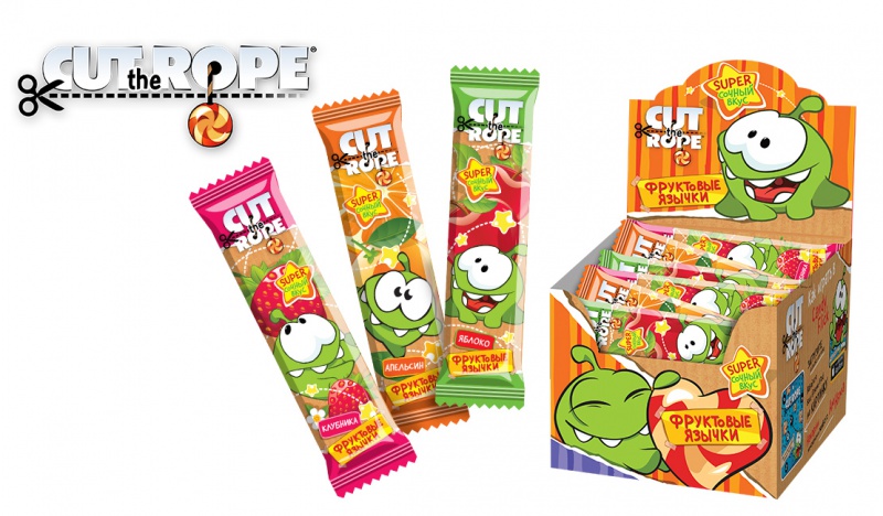 "CUT THE ROPE "Жевательные конфеты "Фруктовые язычки"