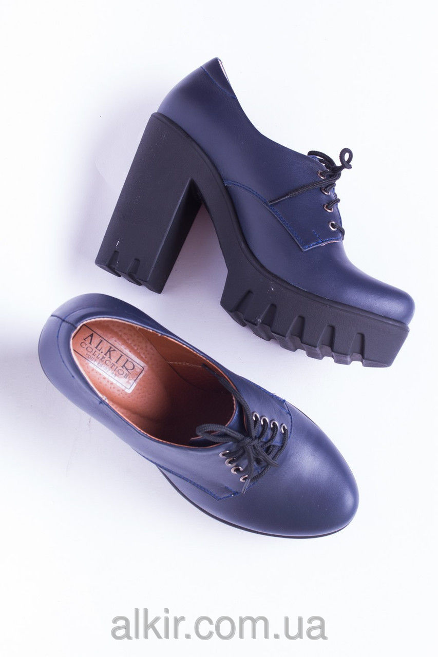 Туфли натур. кожа. темно-синие!!!!