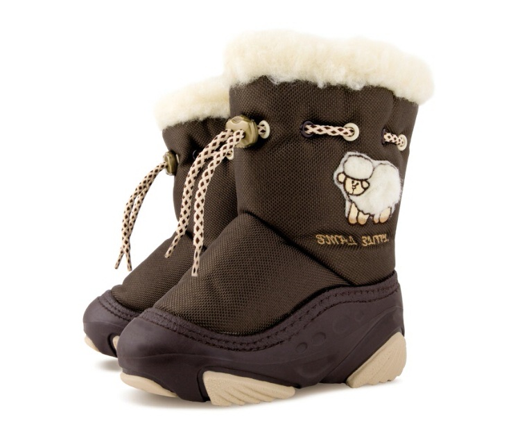 Cноубутсы детские Demar 4015B LITTLE LAMB (коричневый)