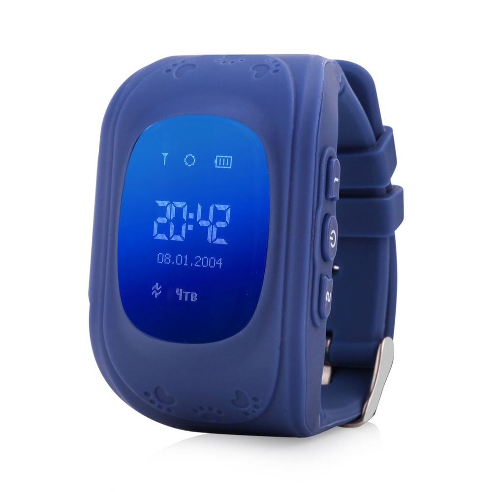 Часы-телефон с GPS-трекером Q50 темно-синие  В НАЛИЧИИ!!