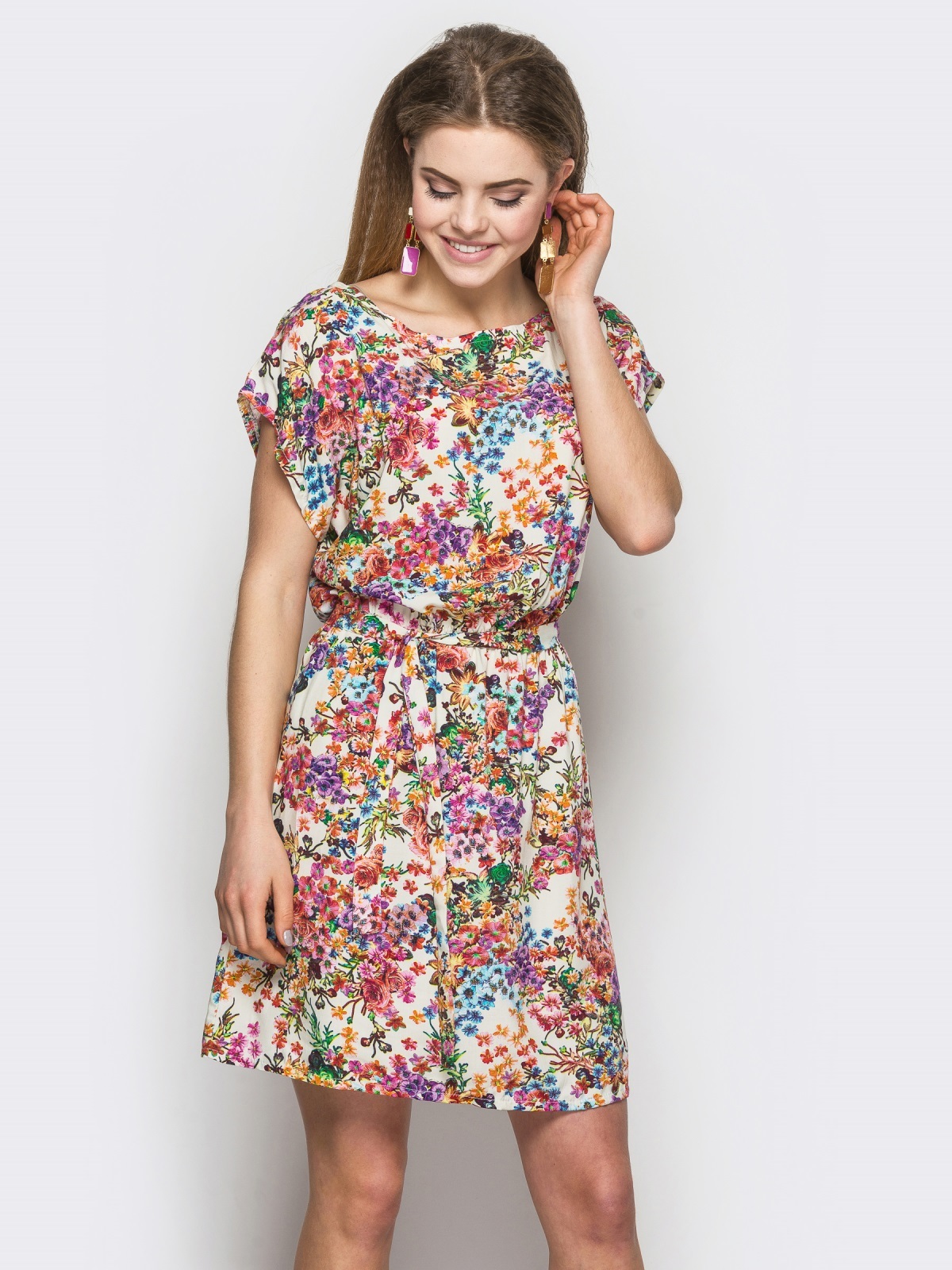 Платье из цветного штапеля