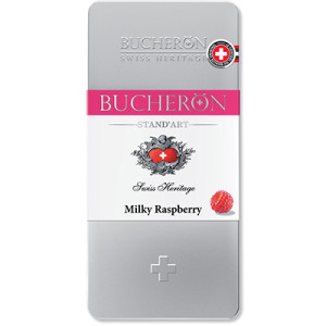 Шоколад "BUCHERON" Молочный с кусочками малины 100гр. ж/б.