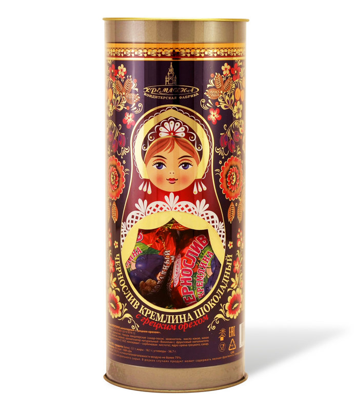 Чернослив КРЕМЛИНА шоколадный с грецким орехом  (Матрешка)