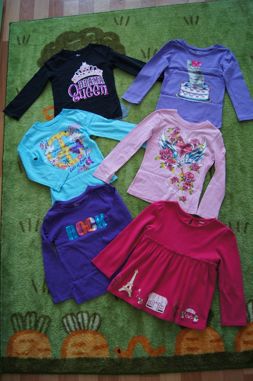 Childrenplace и Gymboree лонгсливы б/у, 6 штук, на 4 года, за все 550 руб.