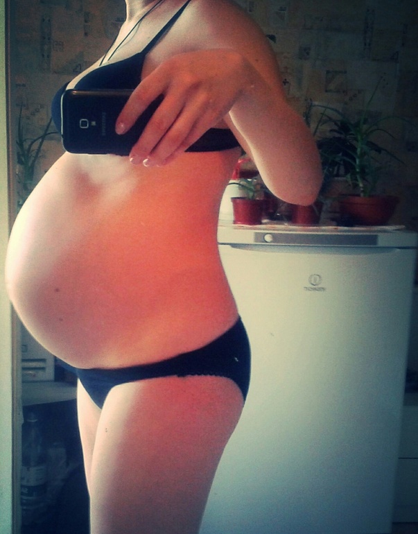 Не опустился ли живот,посмотрите???