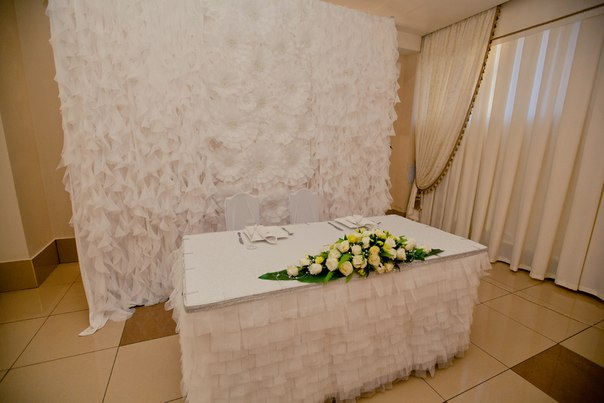 Украшение свадьбы тканями, живыми цветами, воздушными шарами!