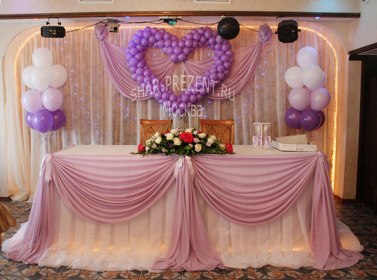 Украшение свадьбы тканями, живыми цветами, воздушными шарами!