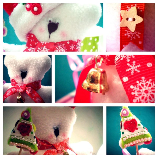 Новогодний мишка из флиса с ёлочкой из фетра!