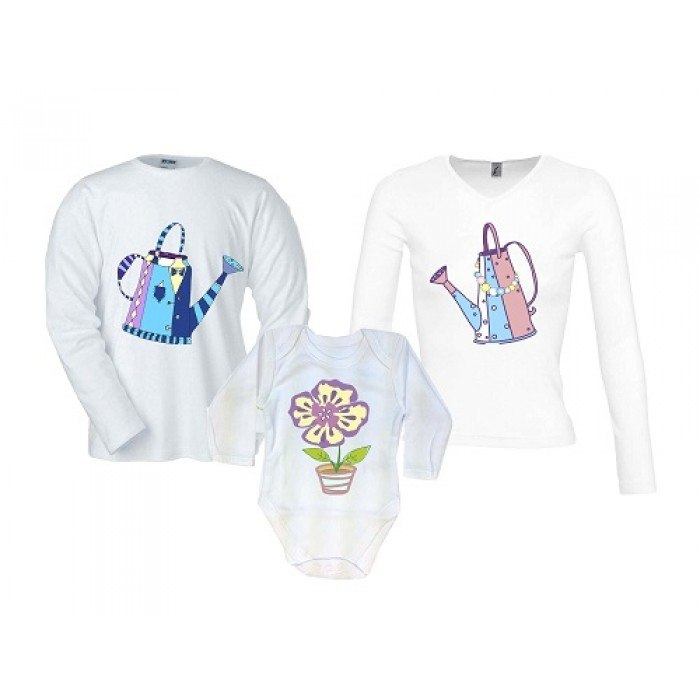 Футболки на лето для всей семьи в едином стиле.