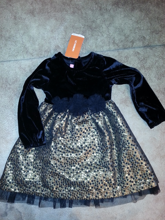 платье велюр-парча новое, 3-4 года