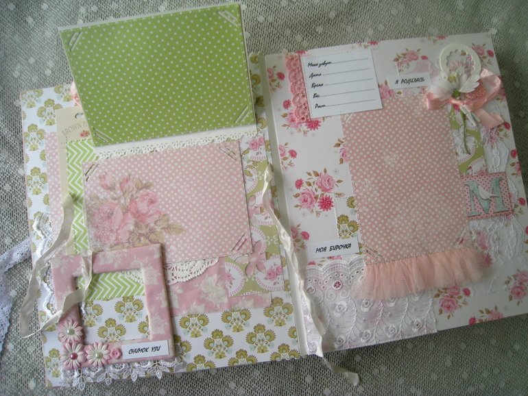 Очень нежный альбом в стиле Тильда для малышки Машеньки!