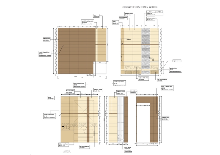 Санузел с телевизором - новый вариант плитки
