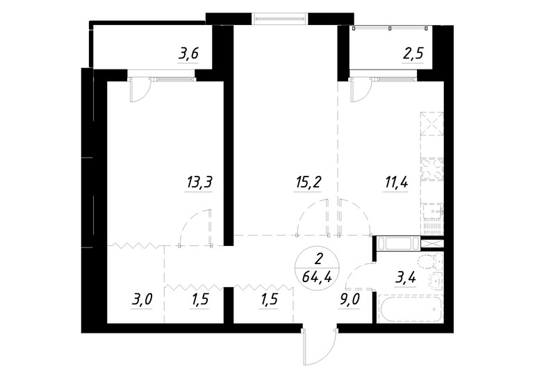 Очередная перепланировка двушки