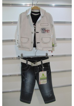 Детский комплект в наличии. НовыйКомплект: футболка, пиджак, бриджи джинсовые. Размерный ряд: 1-1,5-2-3 годика