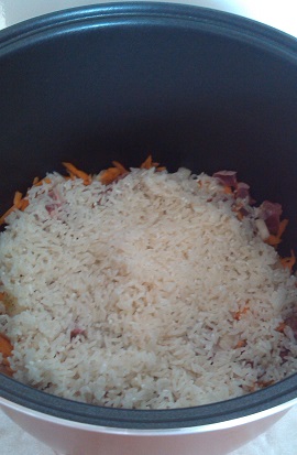 Плов с сердечками в мультиварке