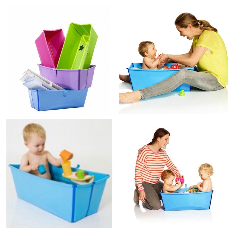 Ванночка Stokke Flexi Bath складная с горкой Прозрачный-голубой