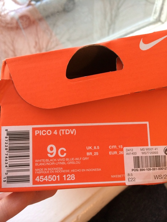 Размер кроссовок