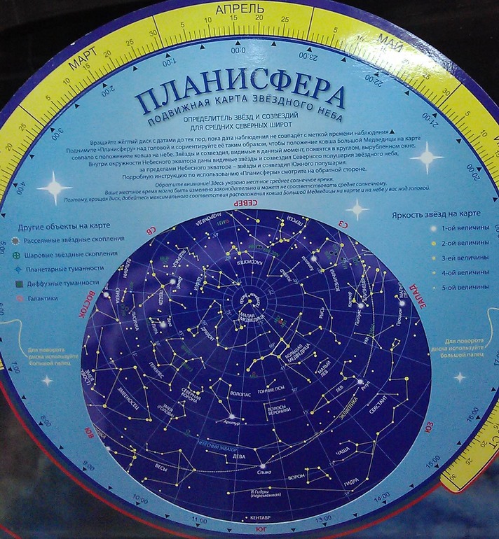 Подвижная карта по астрономии