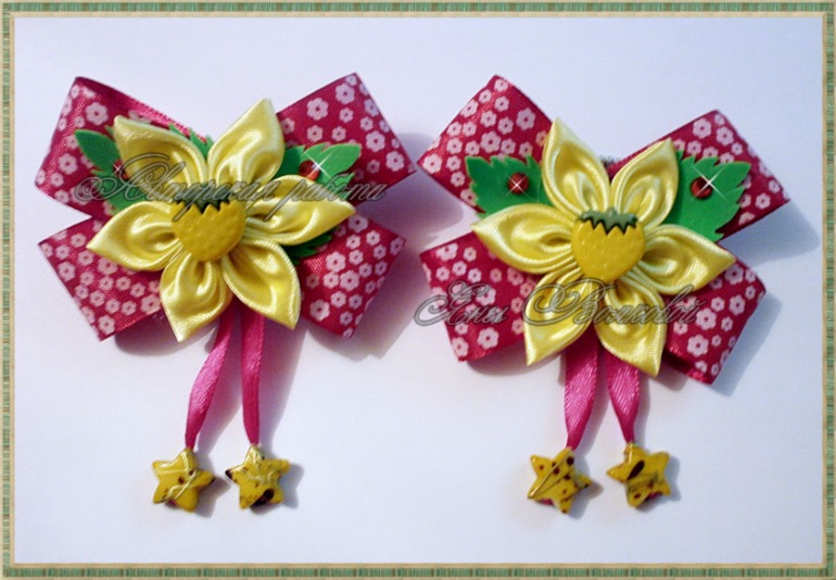 Резиночки и заколочки для принцесс.Авторская работа