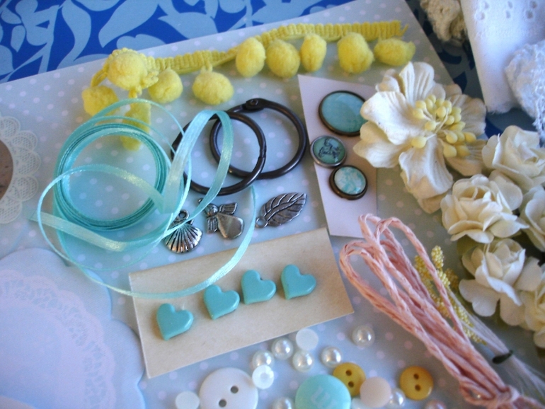 Конвертик бирюза/ желтый. Шебби.