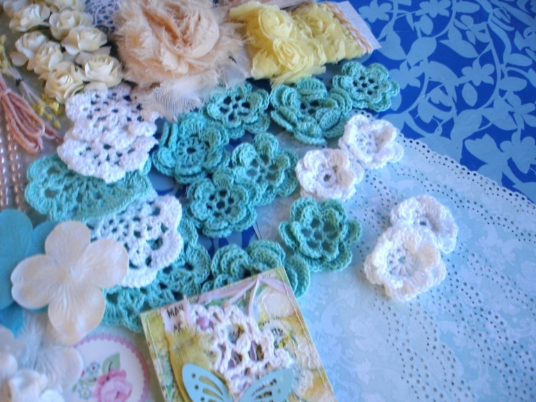 Конвертик бирюза/ желтый. Шебби.