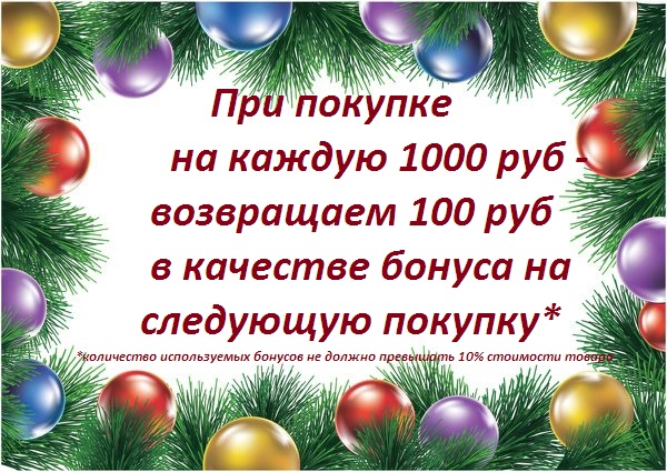 На каждую тысячу. Дарим бонус 100 рублей на следующую покупку.