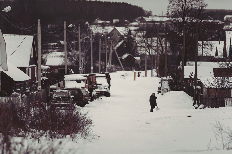 В деревне зимой