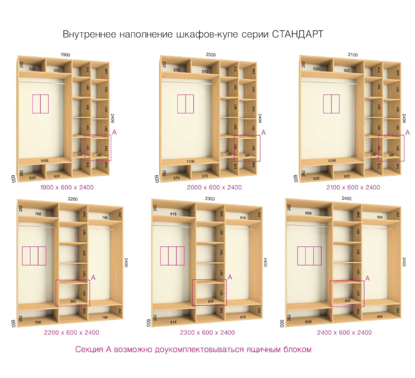Шкафы купе глубиной 600 мм