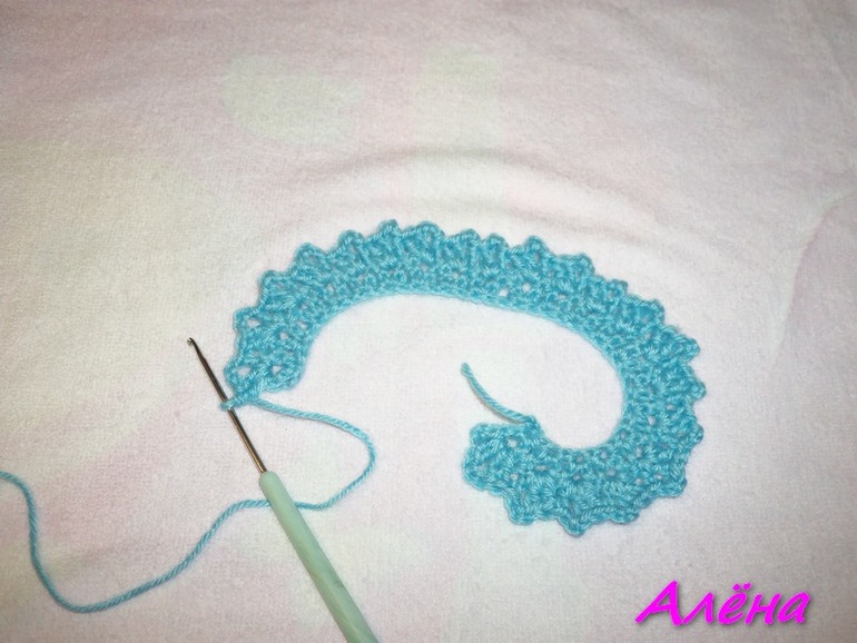 МК вязаной заколочки крючком.