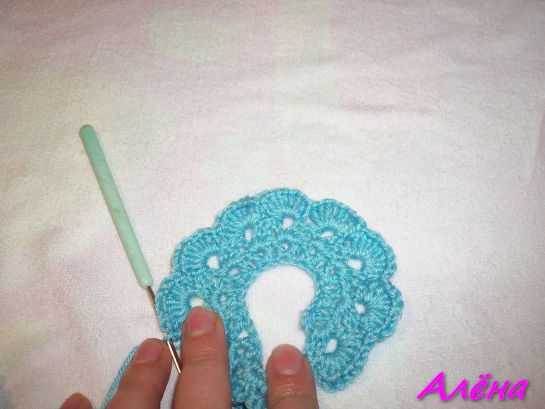 МК вязаной заколочки крючком.