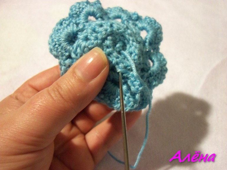 МК вязаной заколочки крючком.
