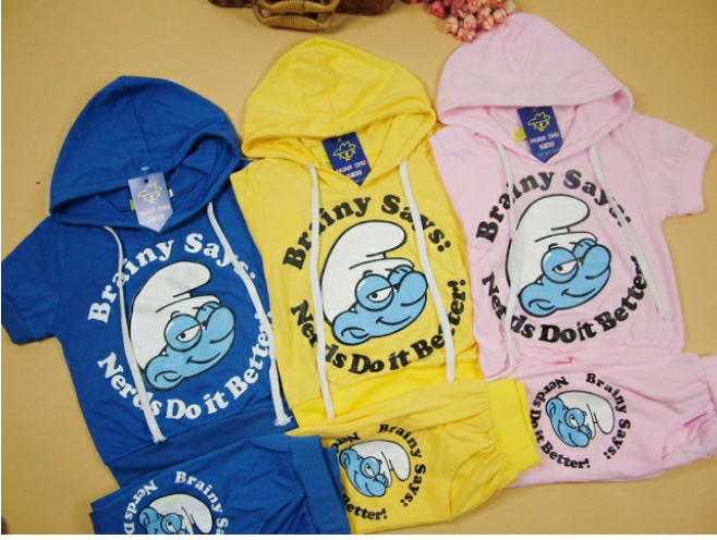 Хлопковые комплекты со смурфами, цена 450 руб! Сразу на ваш адрес!