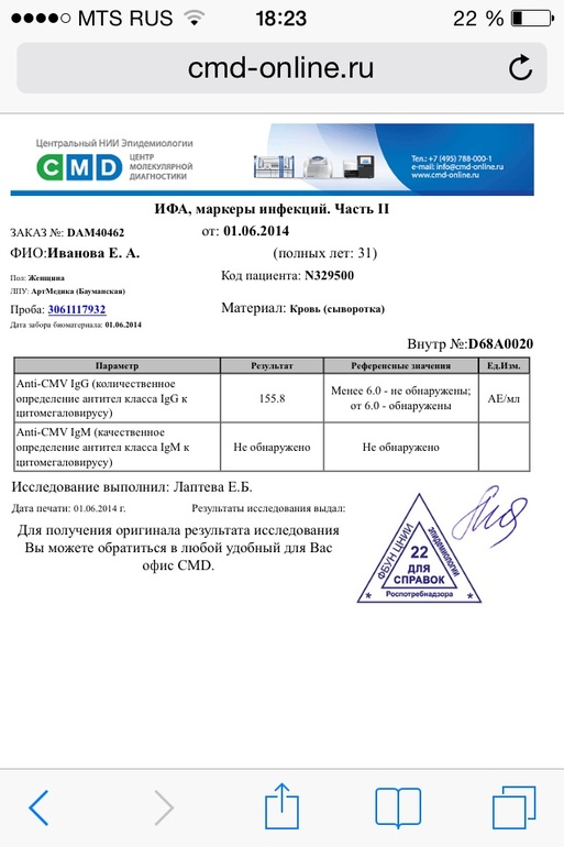 Цитомегаловирус и планирование