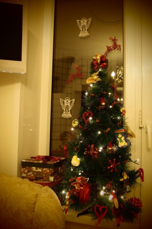 Наряжали елку...наверно она самая ранняя в этой стране)